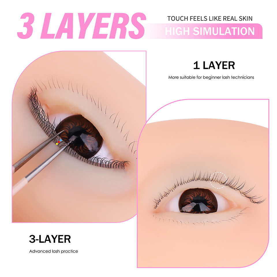 3 Layer Silicone Eye Model for - đánh giá và giá Eyelash Extension Model