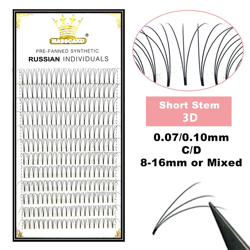 Sỉ 12 Đường 3D 4D 5D 6D Premad - đánh giá và giá Eyelash Extension Russian