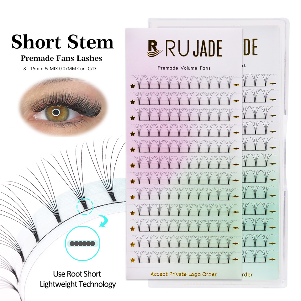 RUJADE Short Stem 3D 4D 5D 6D  - đánh giá và giá Eyelash Extension Russian