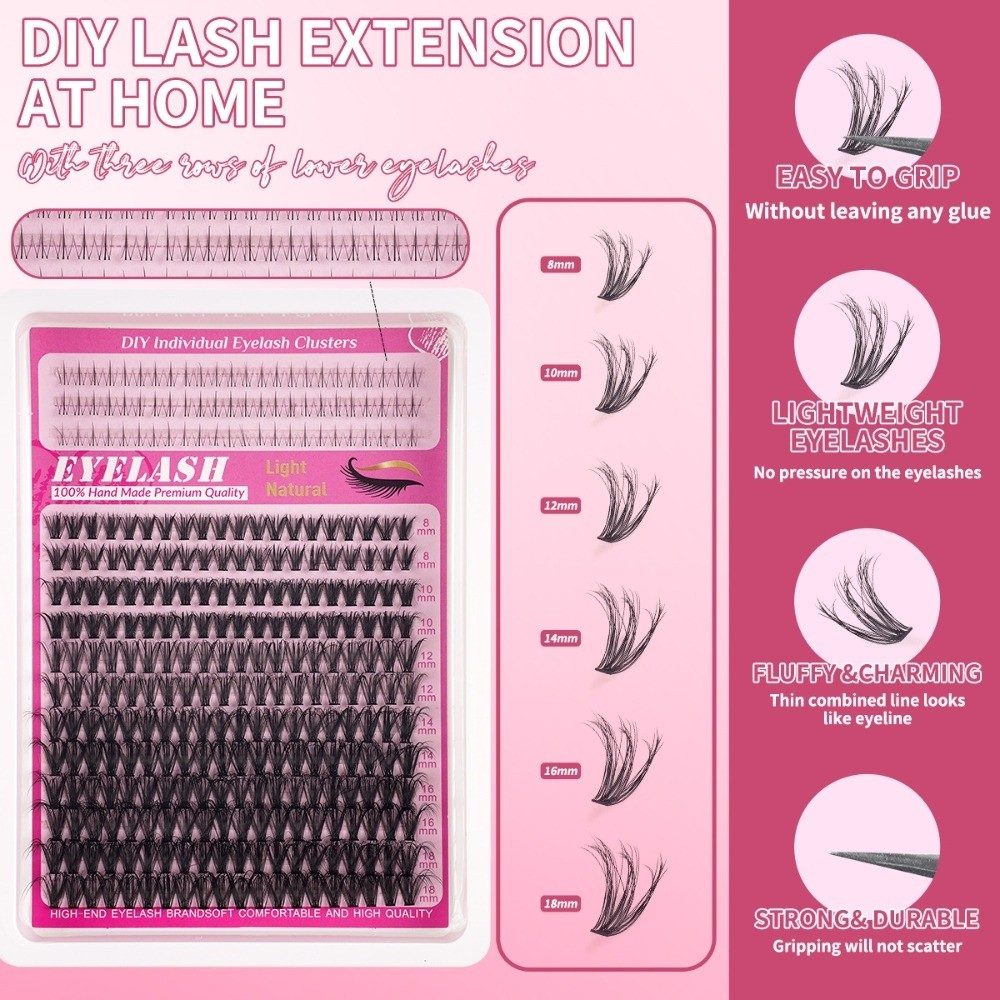 8-18mm Length False Eyelashes  - đánh giá và giá Eyelash Extension Natural Look